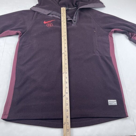 Nike FC Winter Drill Fleece Pullover Sweater Men’s M 1/4 Zip Burgundy AT6105-659 - Picture 6 of 13